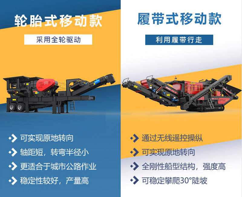輪胎式和履帶顎式移動破碎機區別 輪胎式和履帶顎式移動破碎機區別