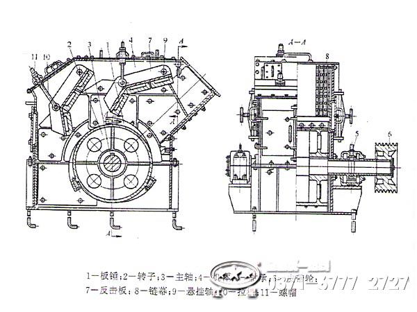 河卵石單段破碎機內部結構 河卵石單段破碎機內部結構