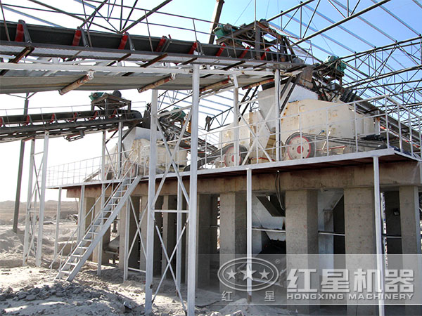 河南信陽客戶石子加工生產現場 河南信陽客戶石子加工生產現場