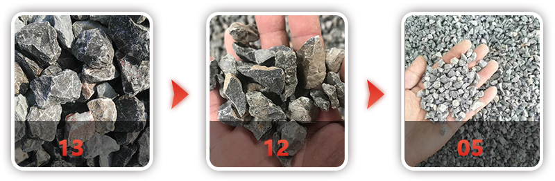 破碎后的多種規格石料呈現 破碎后的多種規格石料呈現