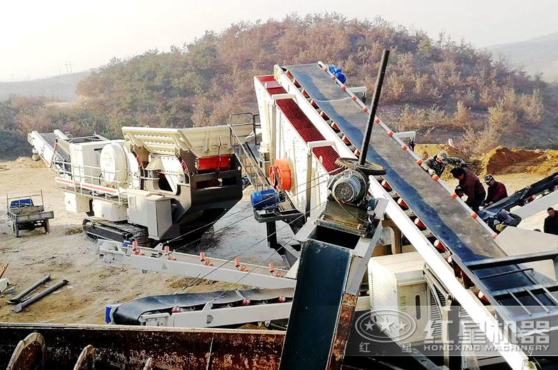 移動式破碎機安裝搭設現場 移動式破碎機安裝搭設現場