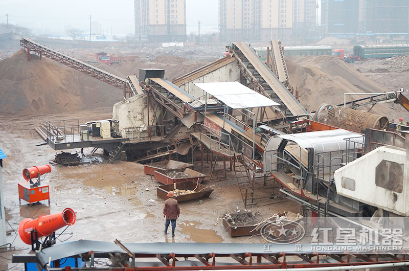 湖南株洲時產200噸環(huán)保建筑垃圾破碎全局圖 湖南株洲時產200噸環(huán)保建筑垃圾破碎全局圖