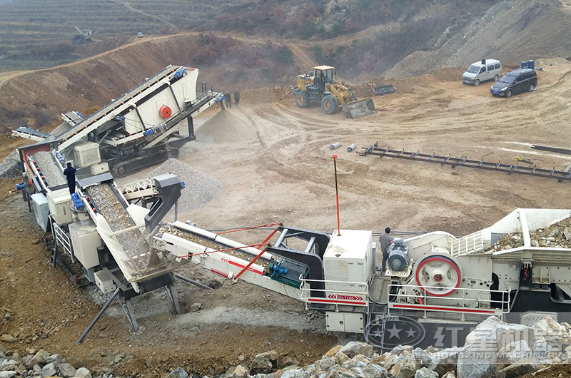 浙江用戶的移動破碎生產線現場 浙江用戶的移動破碎生產線現場